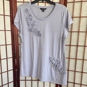 Simply Vera Vera Wang Light Purple Floral Top, size XL